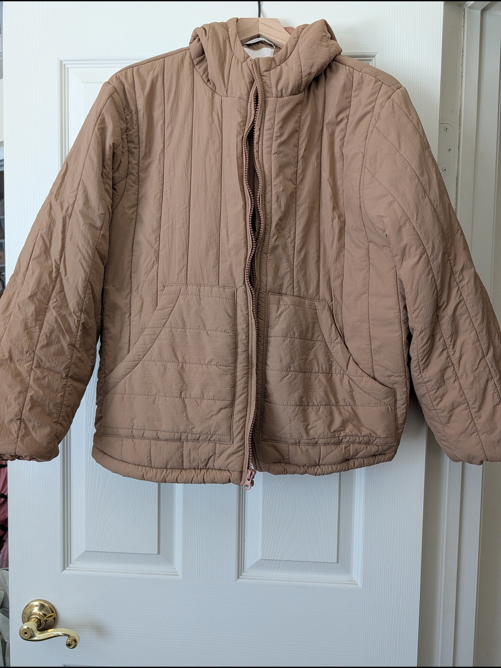 a new day Quilted Puffer Jacket in Dusty Rose Taupe